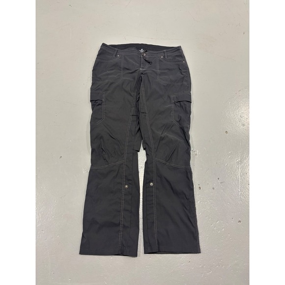 Kuhl Pants - Kuhl Womens 14 Reg Cargo Hiking Pants Gray Contrast Stitch Outdoor Utility